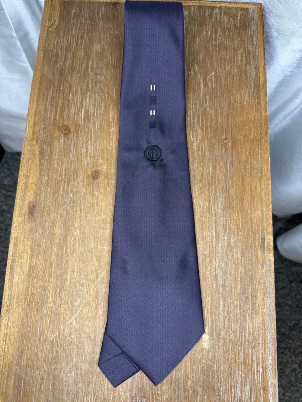 Callini Geometric Accent Motif Tie Minimalist Preppy Office Solid Muted Purple